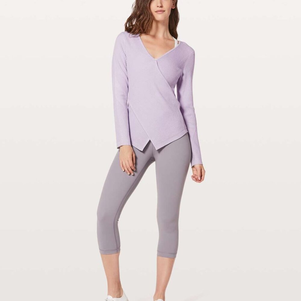 Lululemon Wrap it Back Sweater in Faint Lavender - Picture 5 of 7